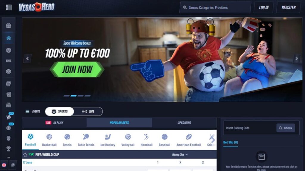 homepage van wk weddenschap aanbieder vegashero